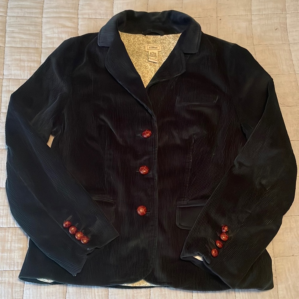 🍂Perfect for fall women’s size 16 navy L.L. Bean corduroy blazer 🍂